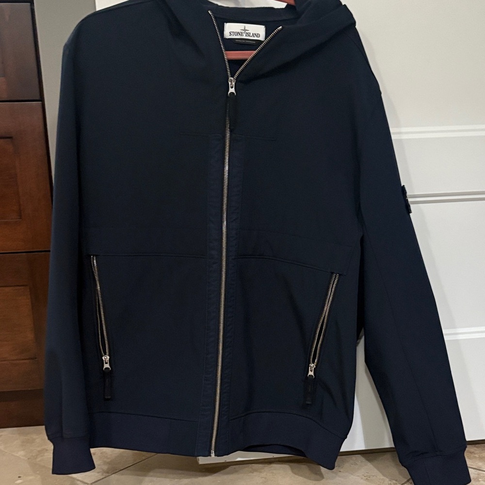 Stone Island Men's Dark Blue Zip-Up Jacket